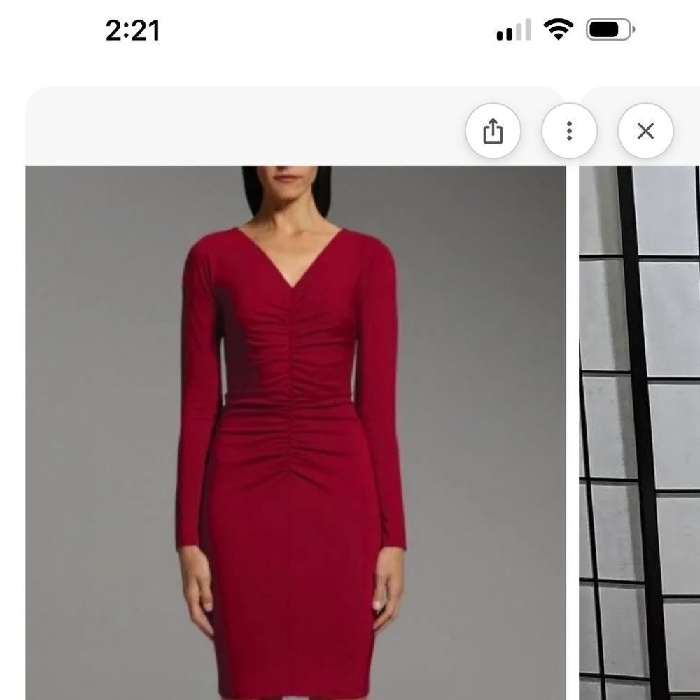 Narciso Rodriguez Cherry Red Long Sleeve Dress Size Small